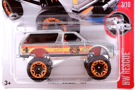 Hot Wheels 2016 HW Rescue Chevy Blazer 4X4 213/250, Rojo